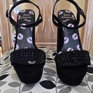 Juicy Couture Black Heels with Studded Strap